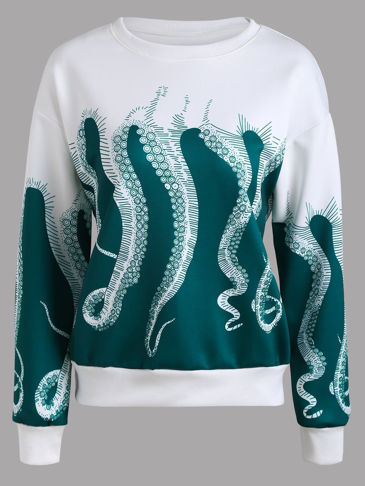 

Octopus Printed Drop Shoulder Sweatshirt, White