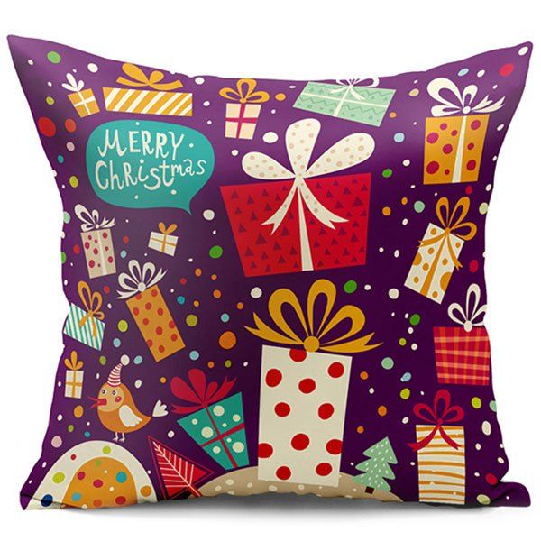 

Christmas Gift Double Side Printed Decorative Pillow Case, Purple