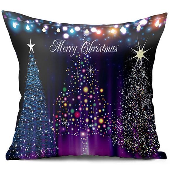 Taie d'oreiller décorative imprimée Neon Christmas Tree - multicolore W18 INCH * L18 INCH