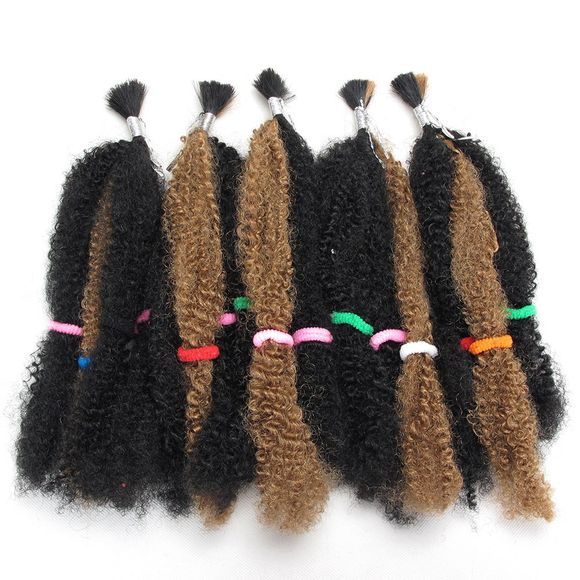 Long Fluffy Afro Bouclés Synthétique 5 Pcs Cheveux Weaves - 27 Blonde d'Or 