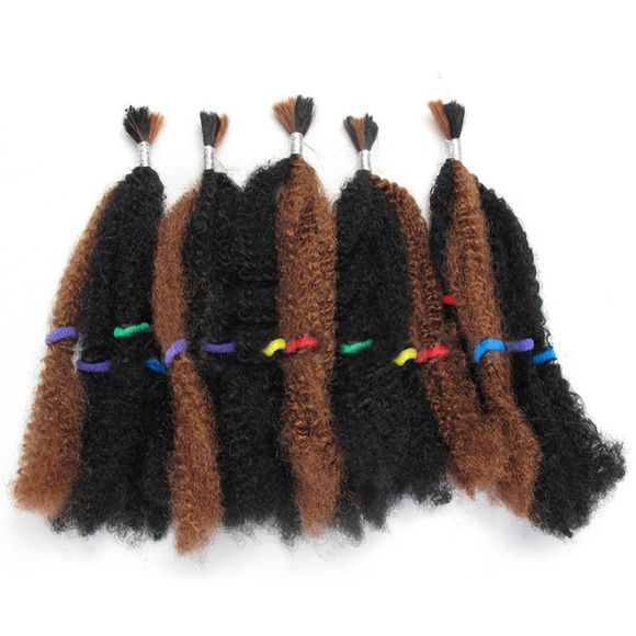 Long Fluffy Afro Bouclés Synthétique 5 Pcs Cheveux Weaves - Aubrun Brun 30 