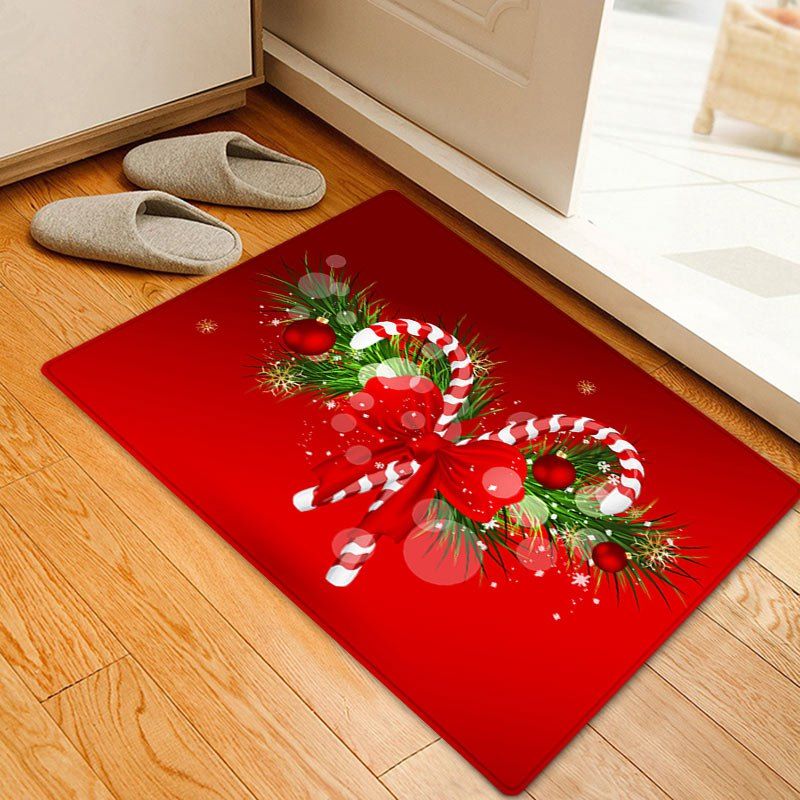 

Christmas Candy Cane Pattern Indoor Outdoor Area Rug, Red