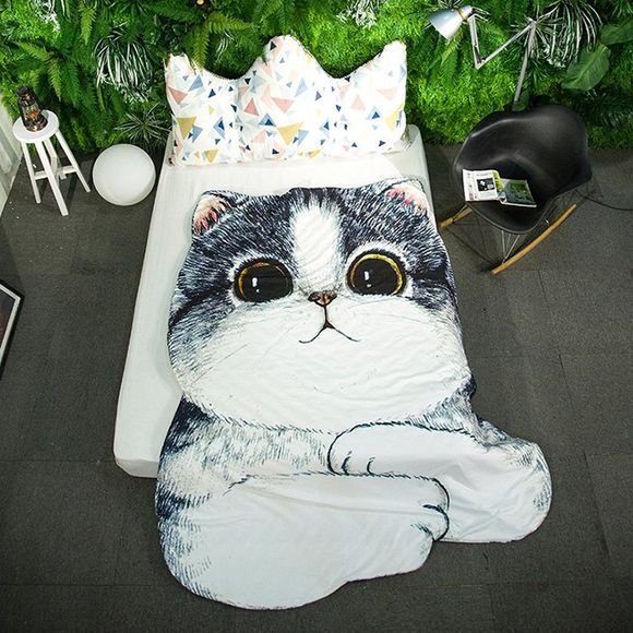 Édredon d'été de lit de copie de chat de dessin animé de 3D - multicolore 120*170CM