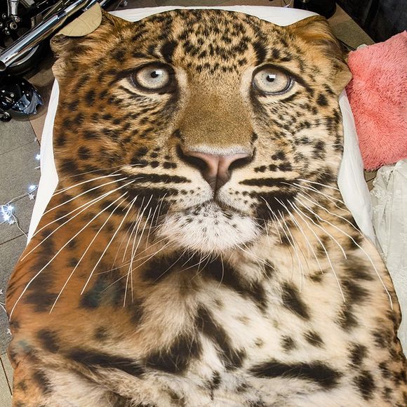 Édredon d'été de lit d'impression de léopard 3D de dessin animé - Brun 120*170CM