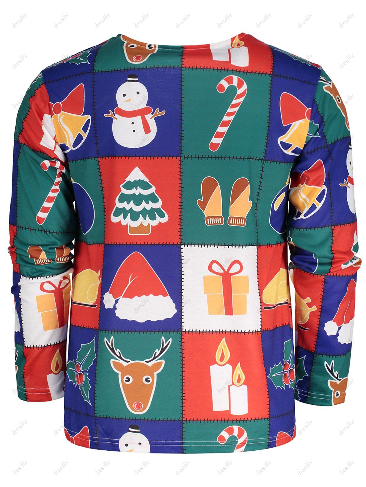 [78% OFF] 2021 Christmas Patterned Long Sleeve T-shirt In COLORMIX ...