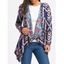 Cardigan Style Rétro Imprimé Ethnique Lâche - Bleu Violet S