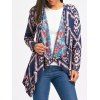 Cardigan Style Rétro Imprimé Ethnique Lâche - Bleu Violet XL