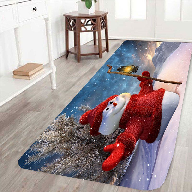 

Christmas Snowman Pattern Skid Resistant Rug, Colorful