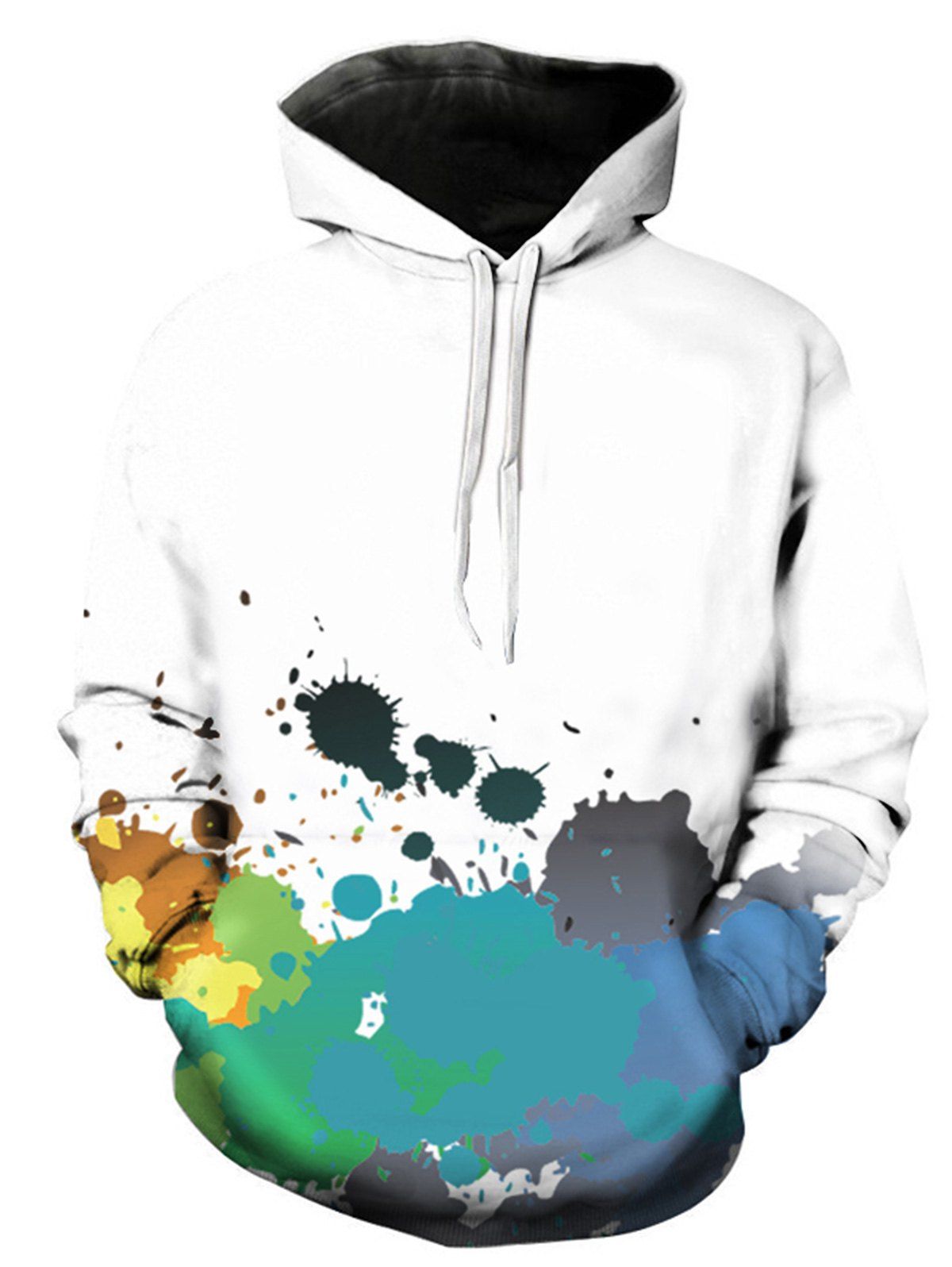 

Colorful Paint Splatter 3D Print Pullover Hoodie, Blue
