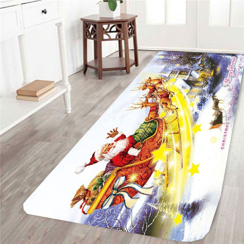 

Skidproof Stars and Christmas Carriage Printed Rug, Colorful