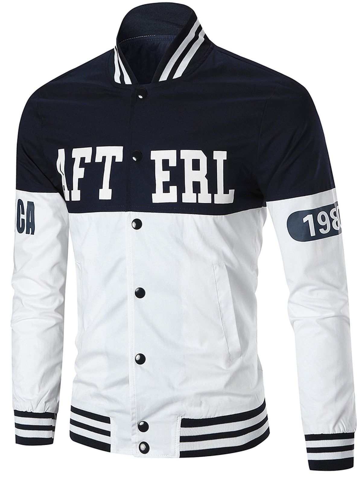 

Figure Letter Print Limited Baseball Jacket, White