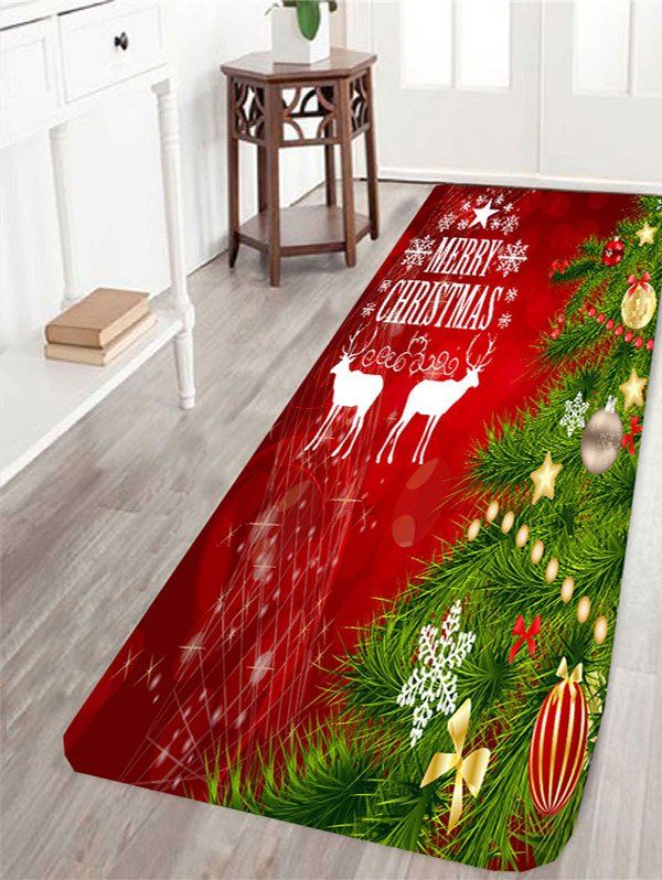 

Christmas Tree Printed Antislip Rug, Colorful