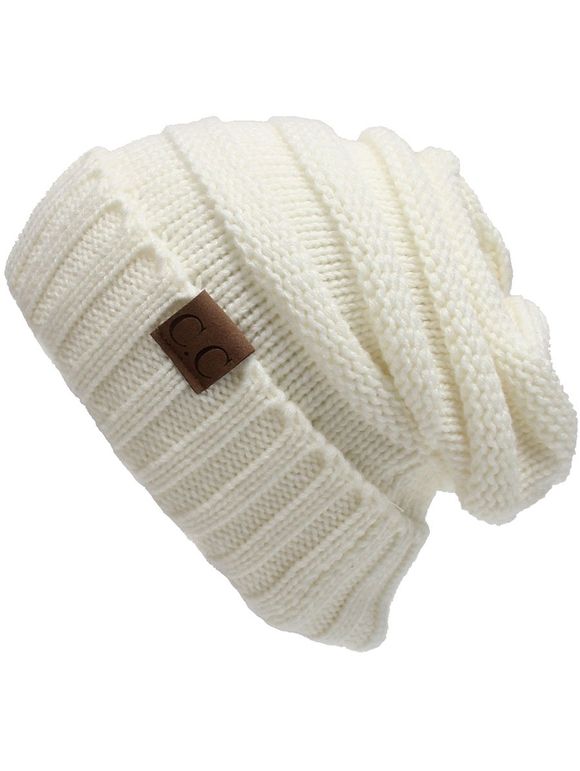 Étiquette de CC Extérieure Flanger Tricoter le Chapeau de Vêtements pour Enfants Loisirs - Blanc 