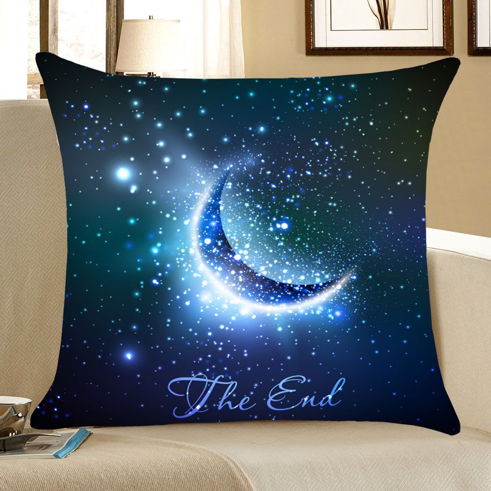 

Starry Moon Night Pattern Throw Pillow Case, Purplish blue