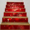 Autocollants d'Ornements d'Escalier Motif Boules de Noël - Rouge foncé 6PCS:39*7 INCH( NO FRAME )
