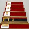 Autocollants d'Escalier Imprimé Ceinture de Noël Déco Maison - Rouge et Blanc 6PCS:39*7 INCH( NO FRAME )