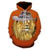 Sweat à Capuche Imprimé Lion avec Chapeau 3D - multicolore XL