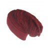 Colormix extérieur motif rayé épaissir Bonnet bonnet tricoté - Rouge 