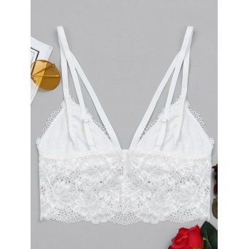 

See Through Caged Lace Bra Top, White