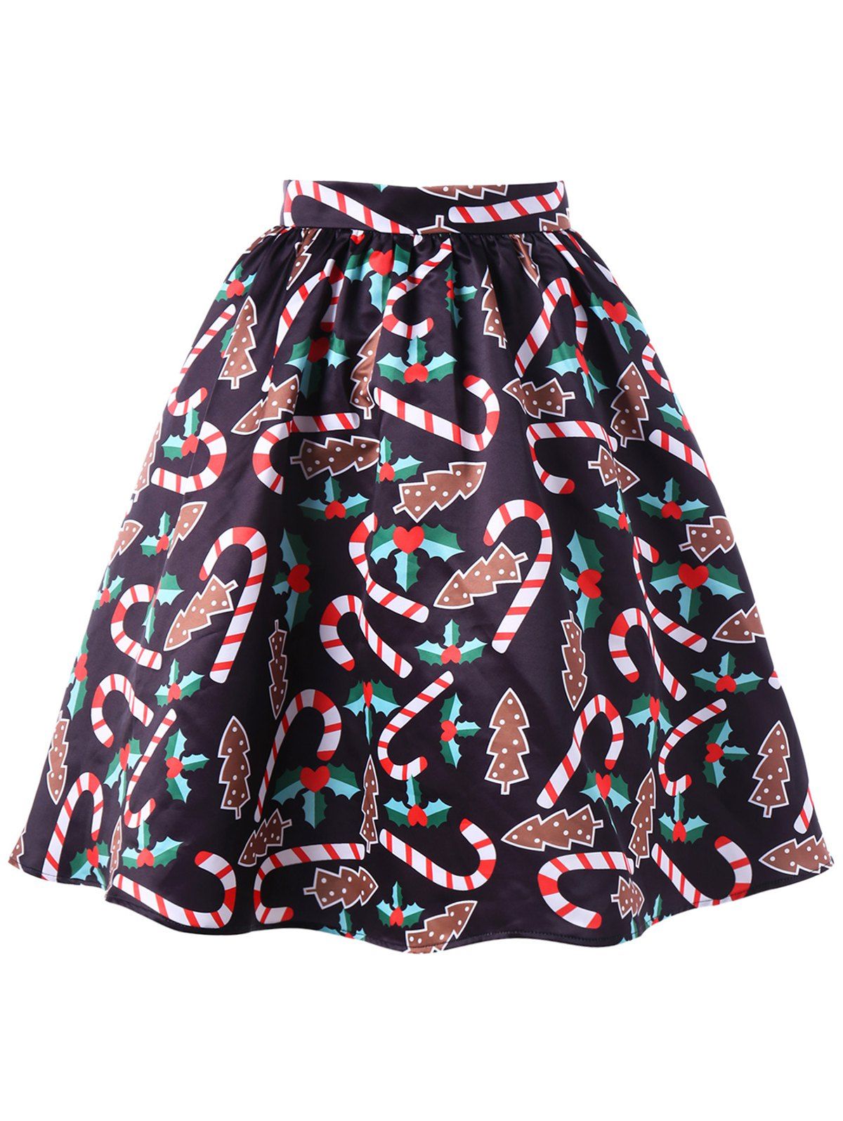 

Graphic Christmas Flare Skirt, Colormix