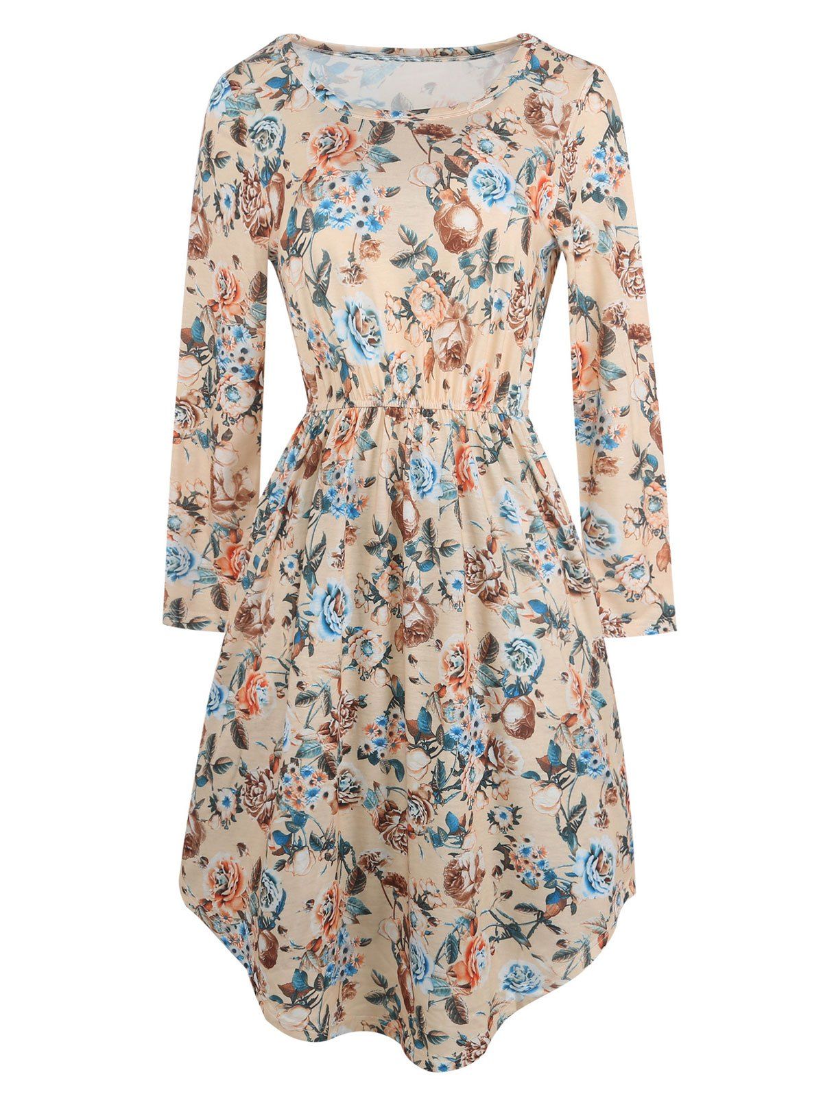 

Vintage High Waist Floral Dress, Limeade