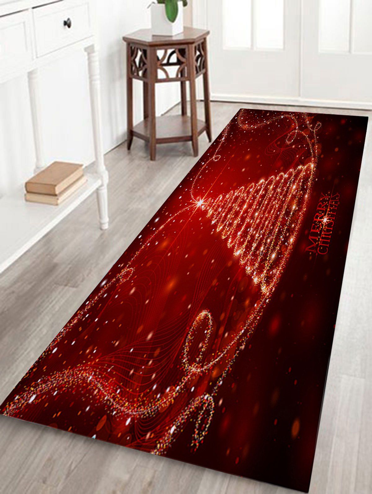 

Christmas Star Tree Letter Pattern Indoor Outdoor Area Rug, Red