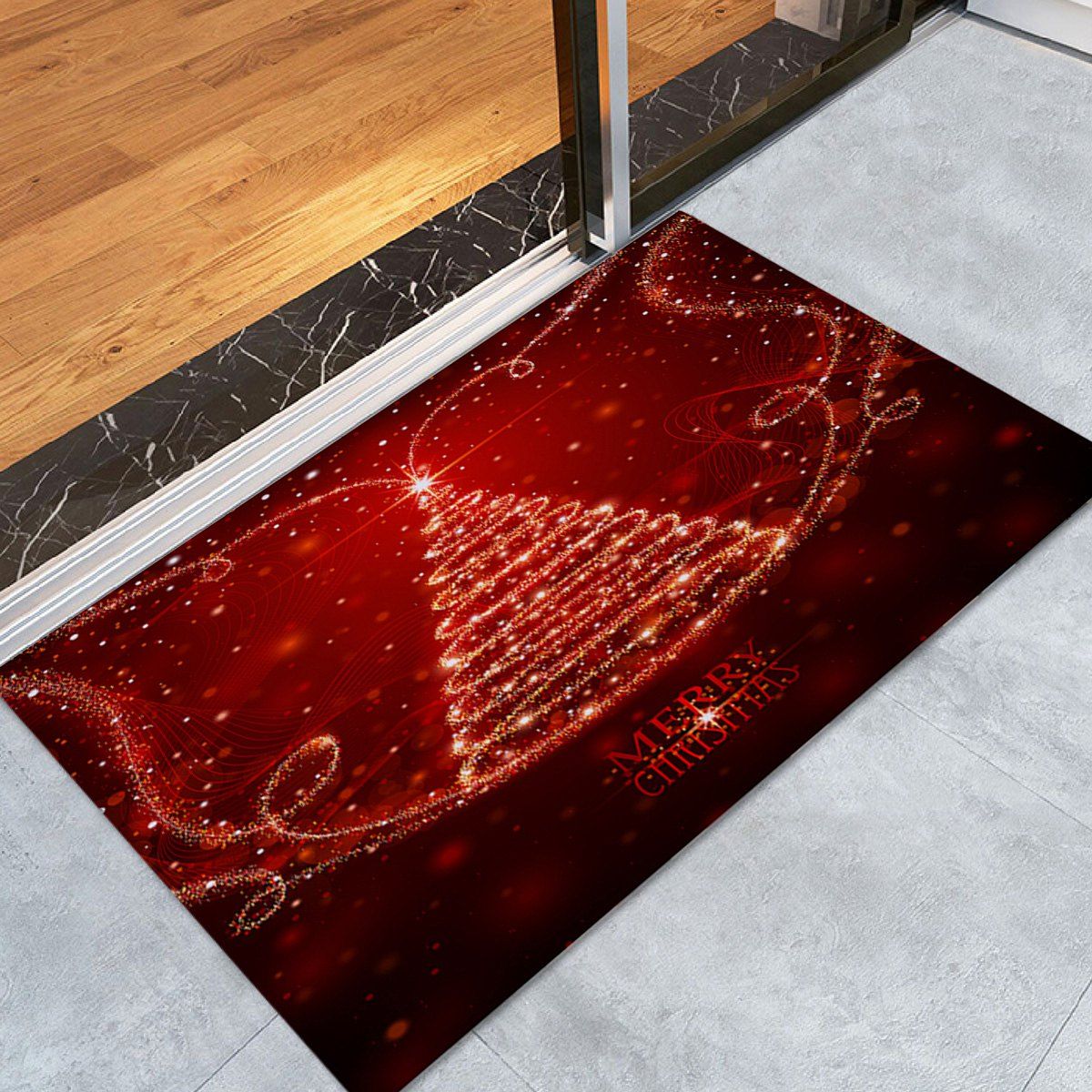 

Christmas Star Tree Letter Pattern Indoor Outdoor Area Rug, Red
