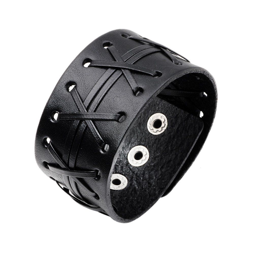 

Punk PU Leather Braid Bracelet, Black