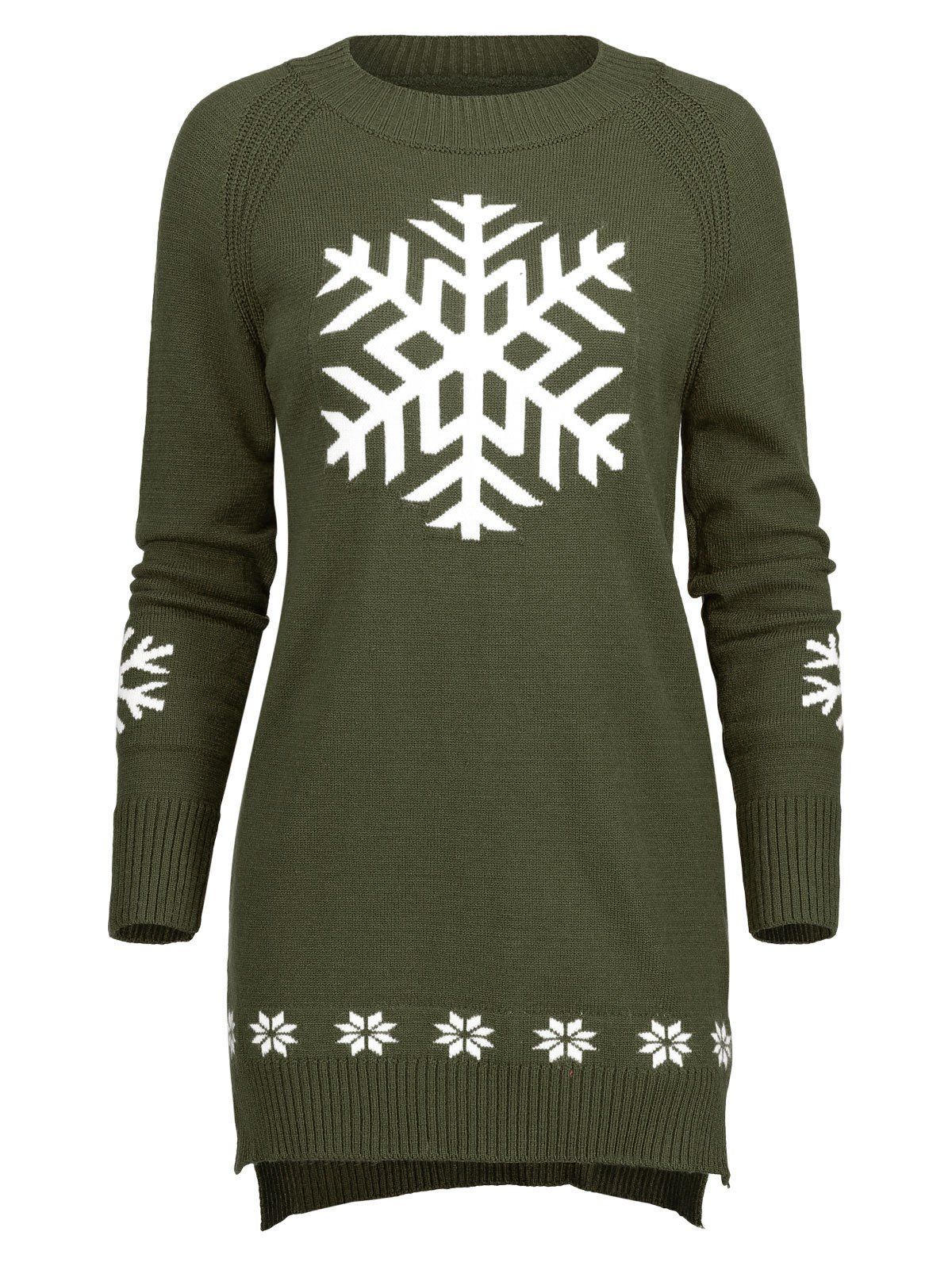 

Long Snowflake Sweater, Green