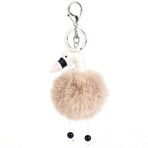 Fuzzy Ball Porte-clés mignon Flamingo - café lumière 