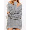 Robe Pull Courte à épaules Dénudées - Gris ONE SIZE