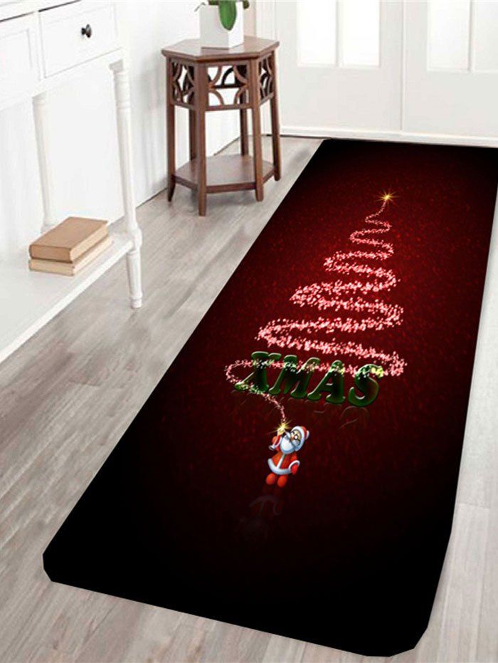 

Skidproof Xmas Tree Printed Rug, Deep red