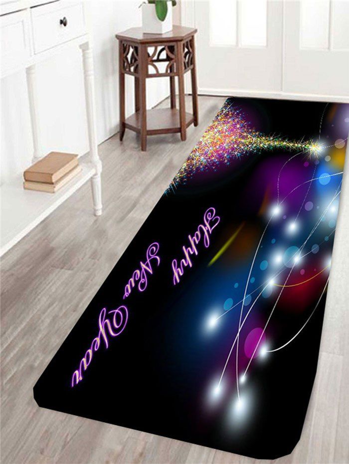 

Anti Skid Starlight Christmas Tree Patterned Rug, Colorful
