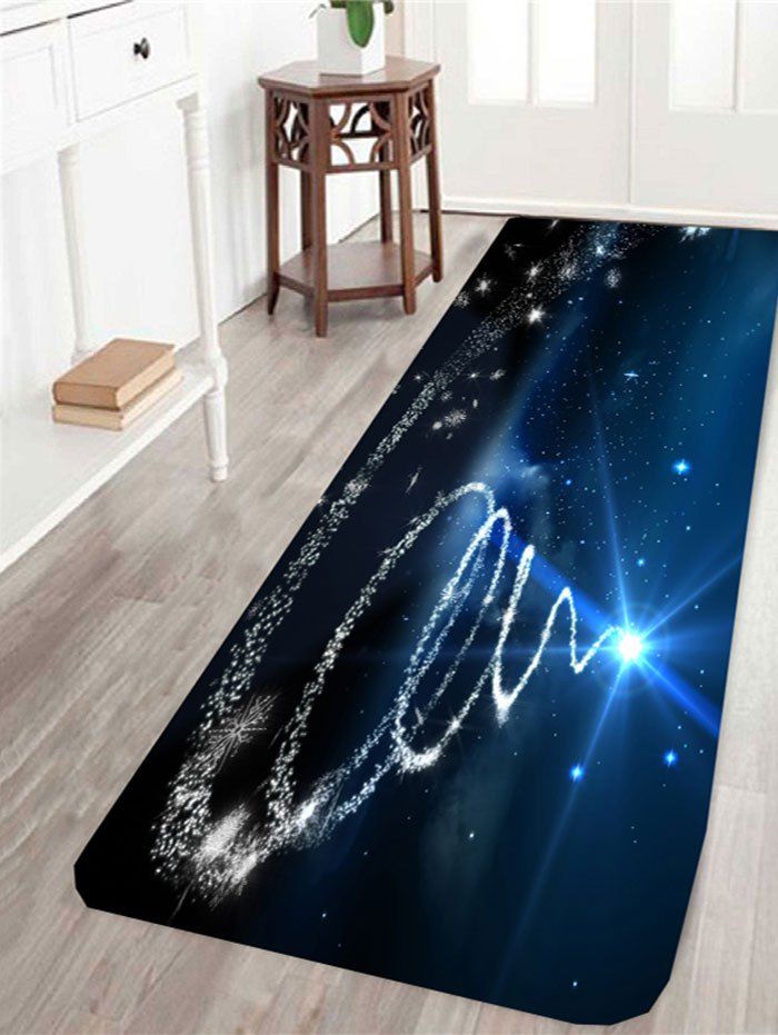 

Skidproof Blue Starlight Christmas Tree Printed Rug