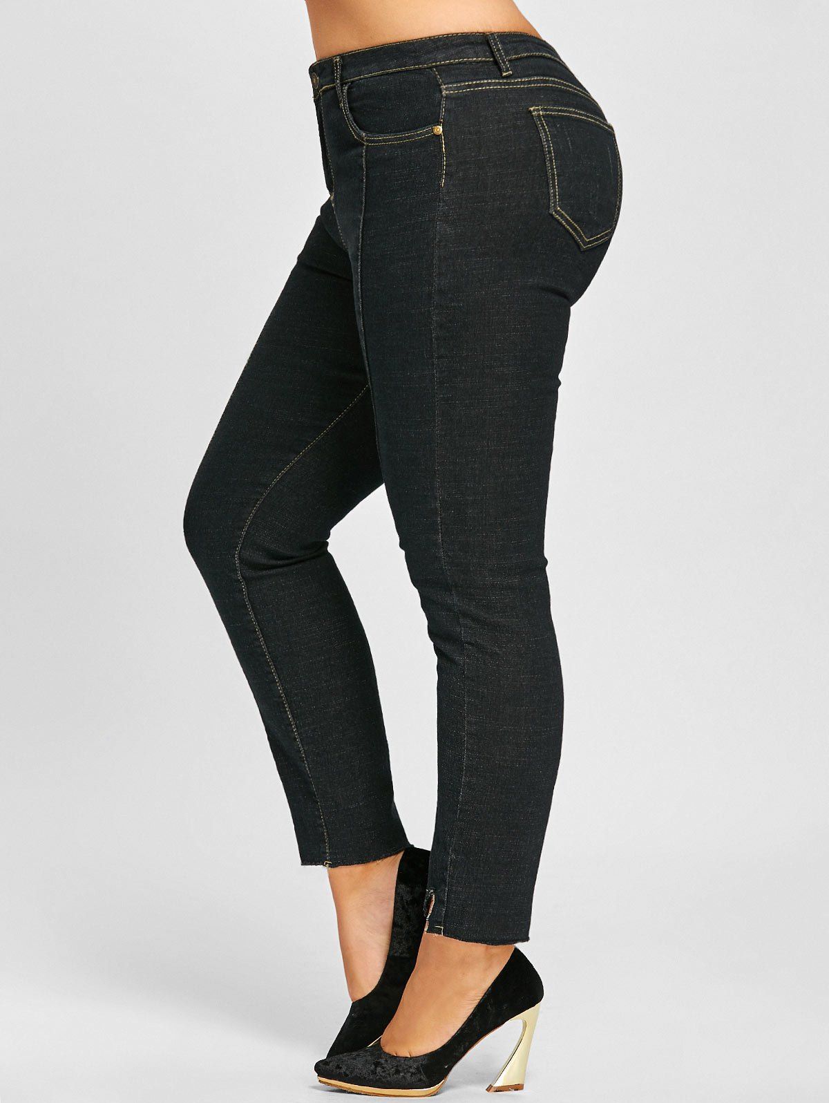 frayed bottom skinny jeans