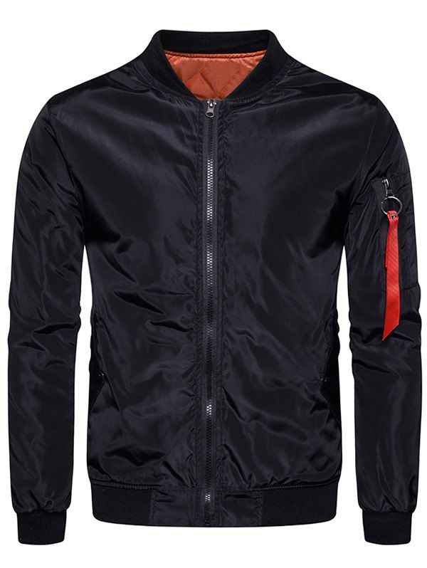 

Padded Zip Up Bomber Jacket, Black