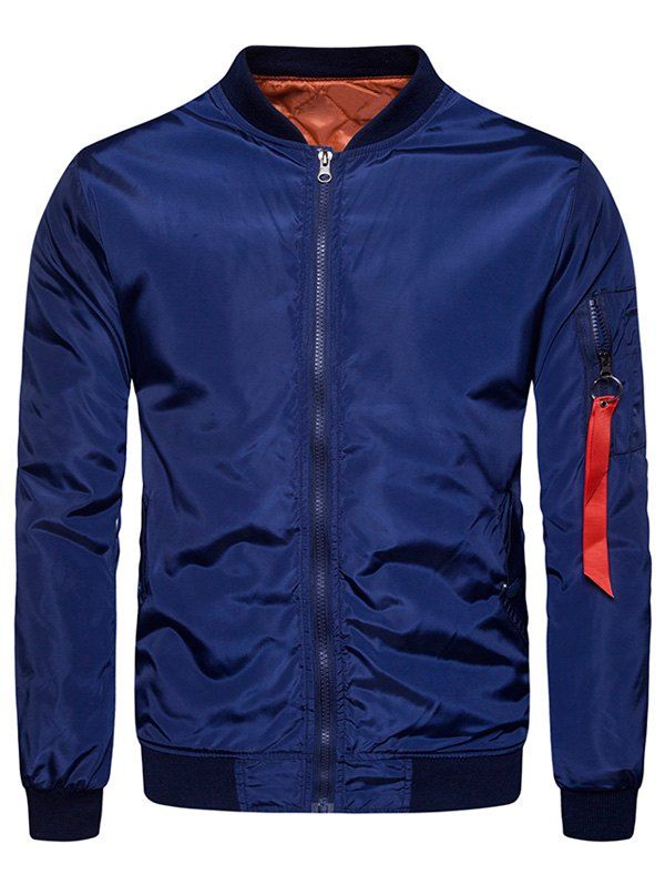 

Padded Zip Up Bomber Jacket, Deep blue