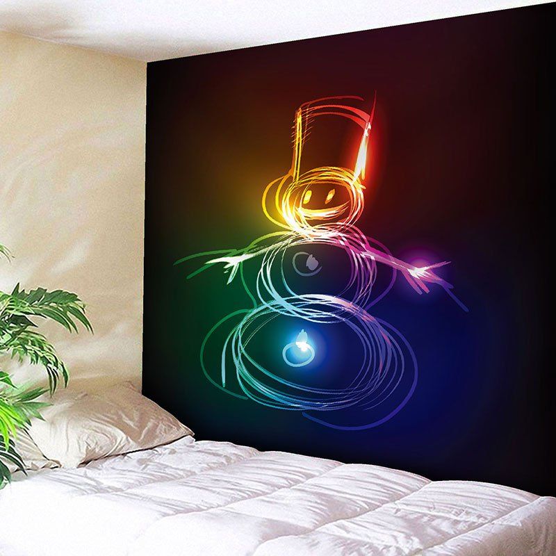 

Christmas Colored Snowman Patttern Wall Art Tapestry, Colorful