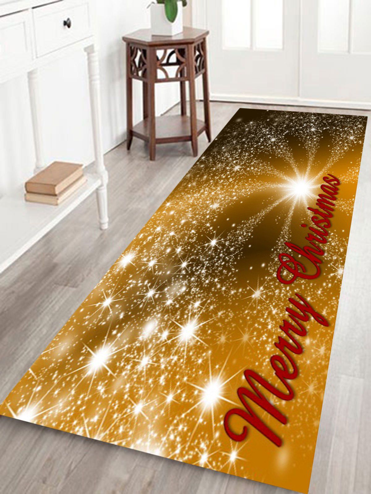 

Christmas Firework Pattern Indoor Outdoor Area Rug, Gold brown