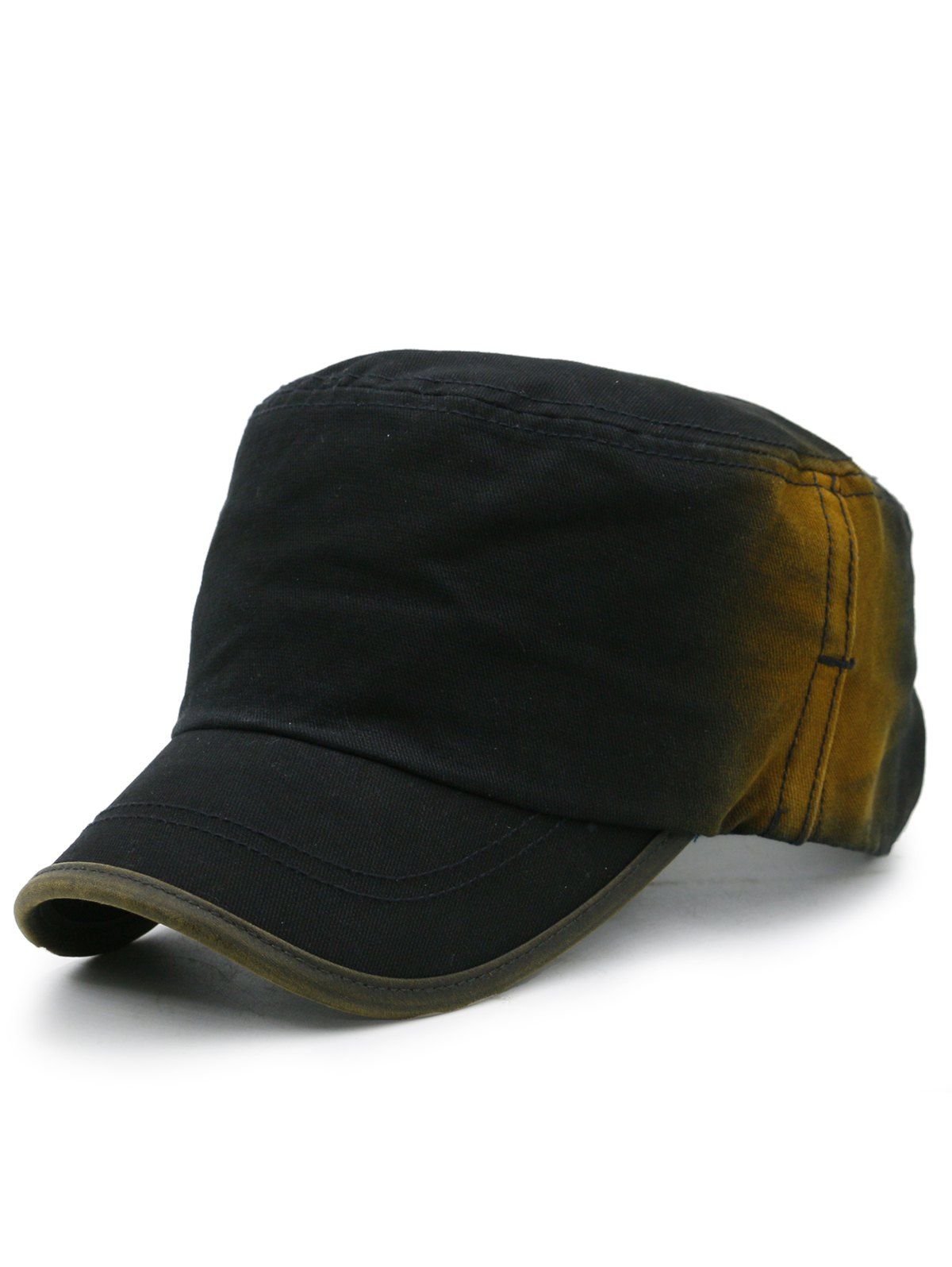 

Simple Line Embroidery Gradient Color Military Hat, Black