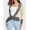 Long Sleeve Ribbed Wrap Top - BEIGE L
