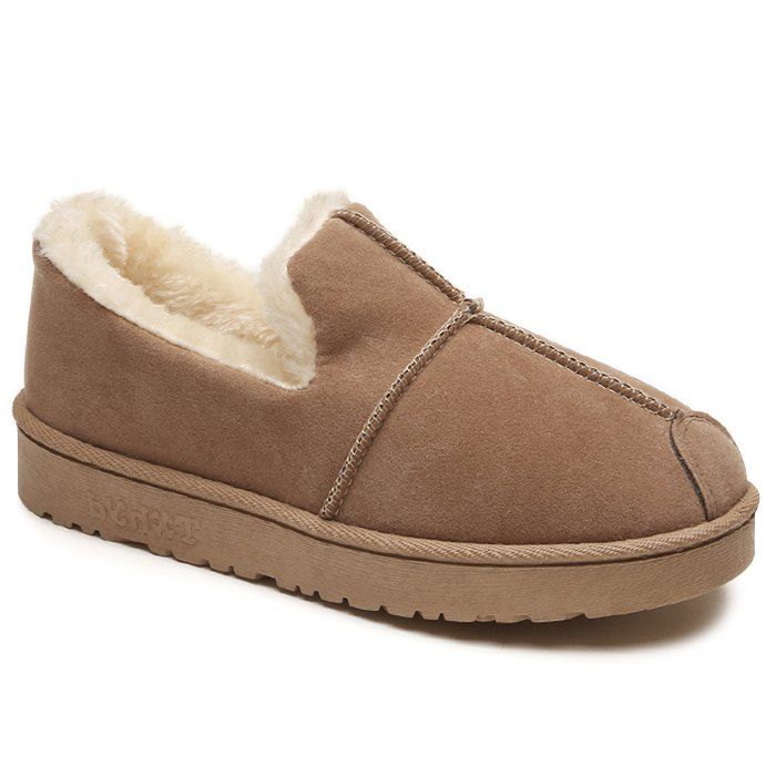 

Slip On Round Toe Snow Boots, Khaki