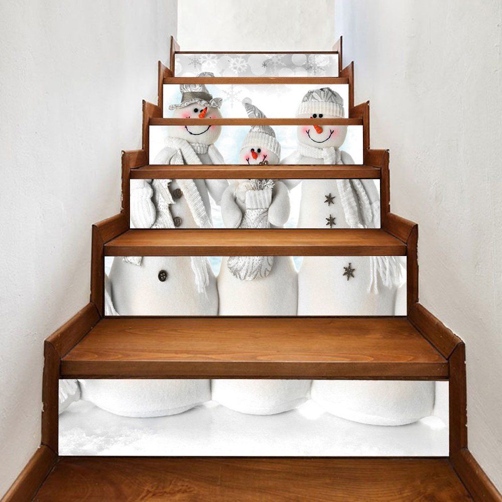 

Christmas Snowmen Family Pattern Stair Stickers, Grey white