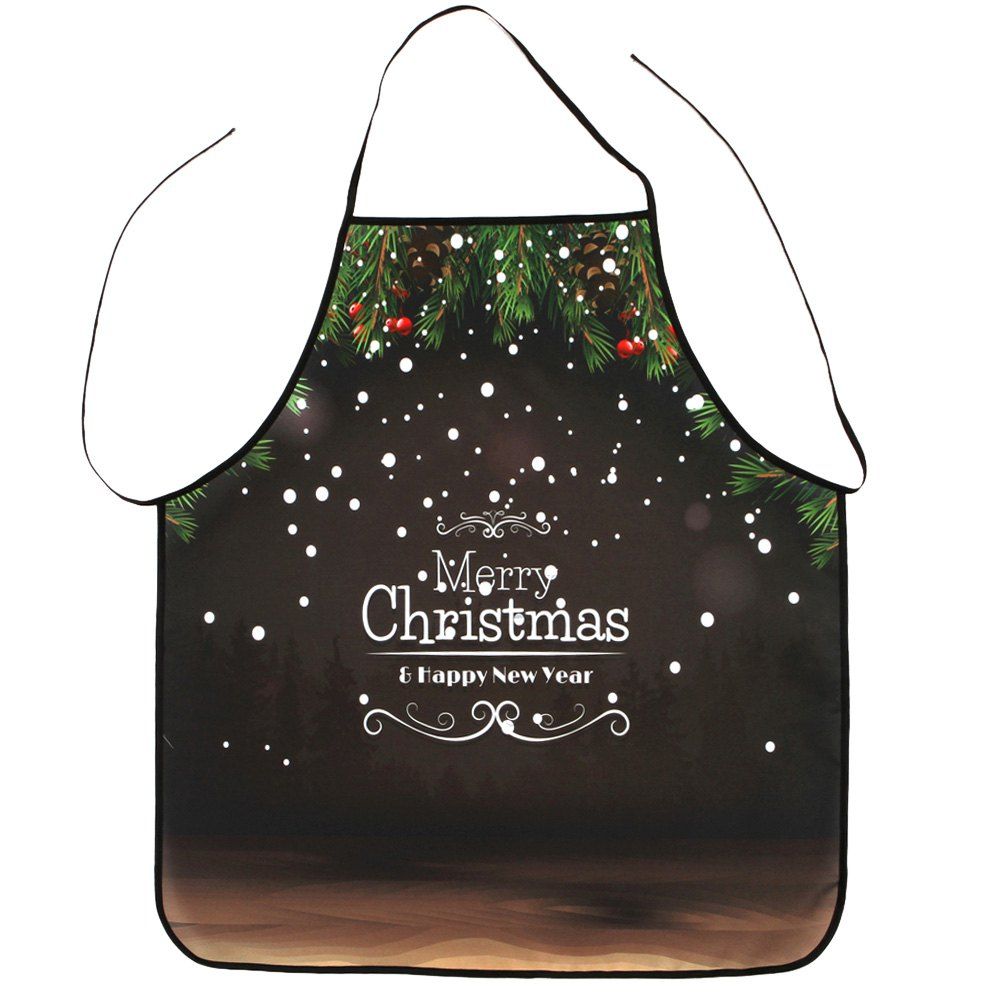 

Merry Christmas Letter Print Waterproof Polyester Apron, Dun