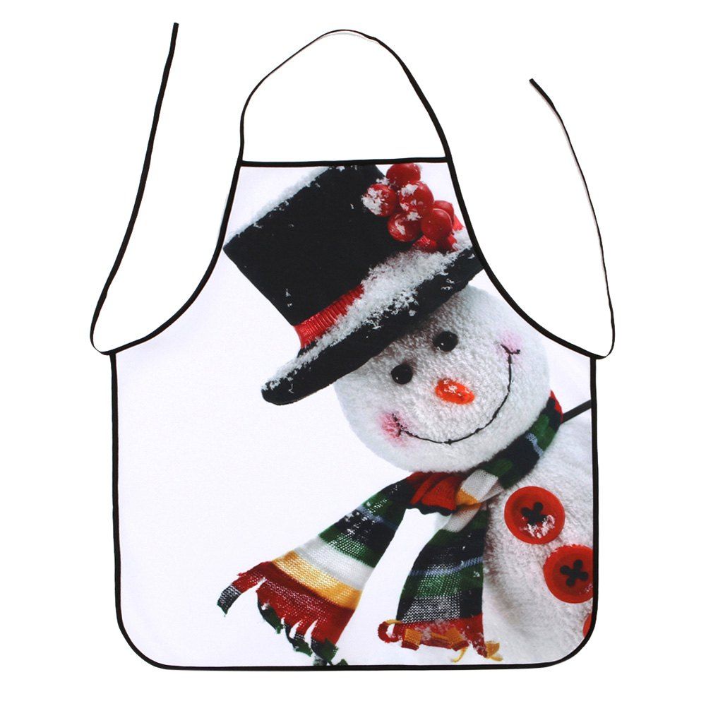 

Christmas Snowman Printed Waterproof Polyester Apron, Colormix