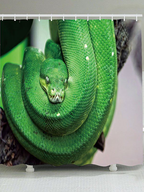 

Green Boa Pattern Waterproof Shower Curtain
