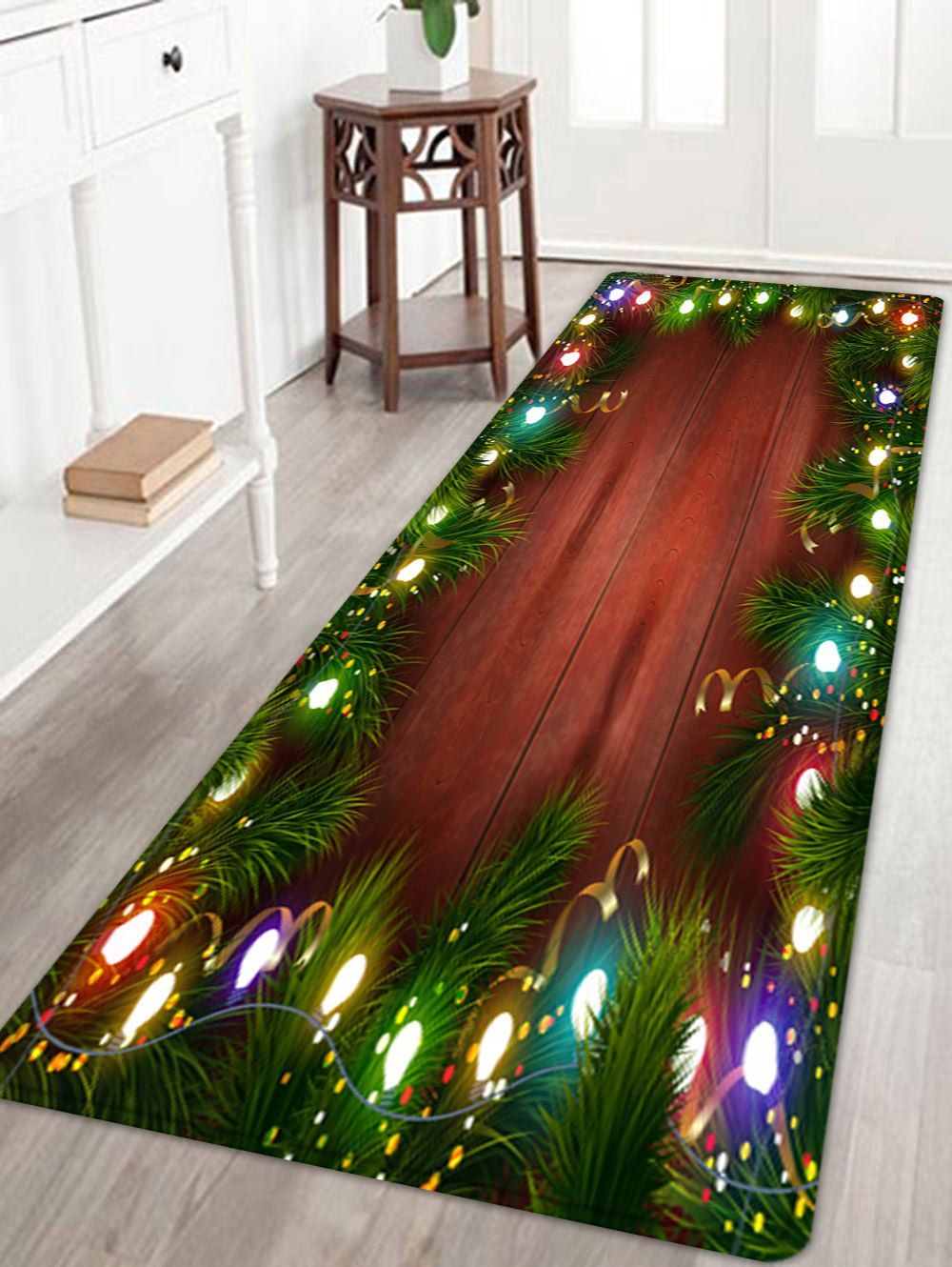 

Christmas Pine Lights Pattern Indoor Outdoor Area Rug, Colormix