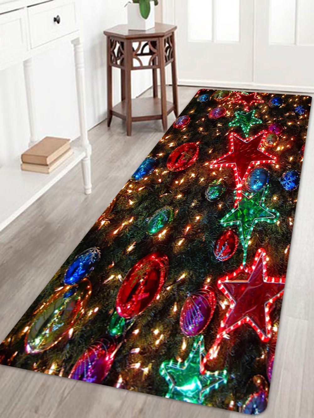 

Christmas Star Balls Pattern Indoor Outdoor Area Rug, Colormix