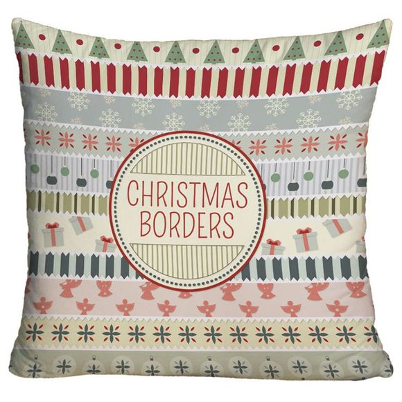 Taie d'oreiller carrée décorative de Noël Elements Pattern - multicolore W18 INCH * L18 INCH