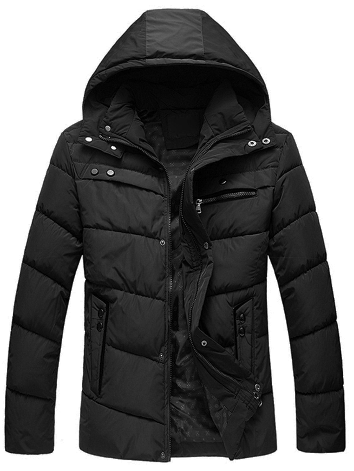 

Winter Hooded Puffer Jacket, Black